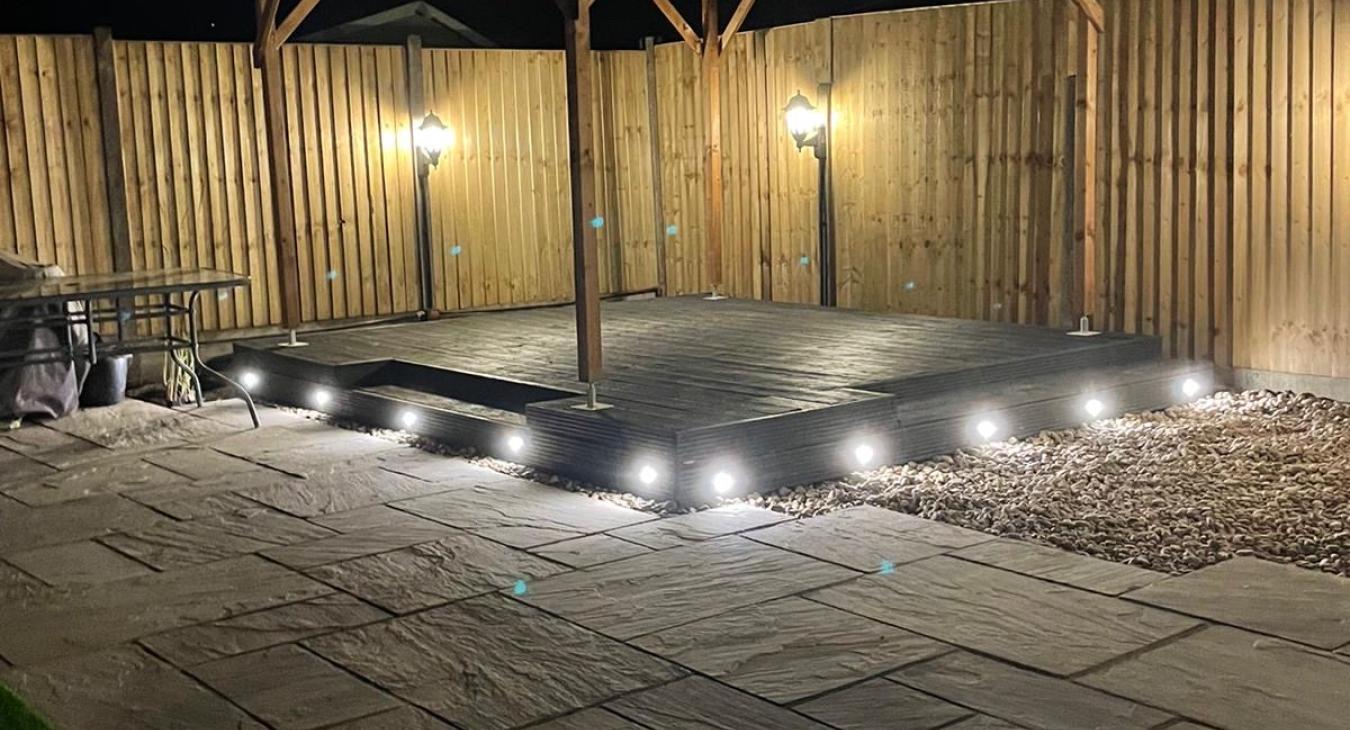 Outdoor lighting installed by DNA Father & Son's Electrical in Corby